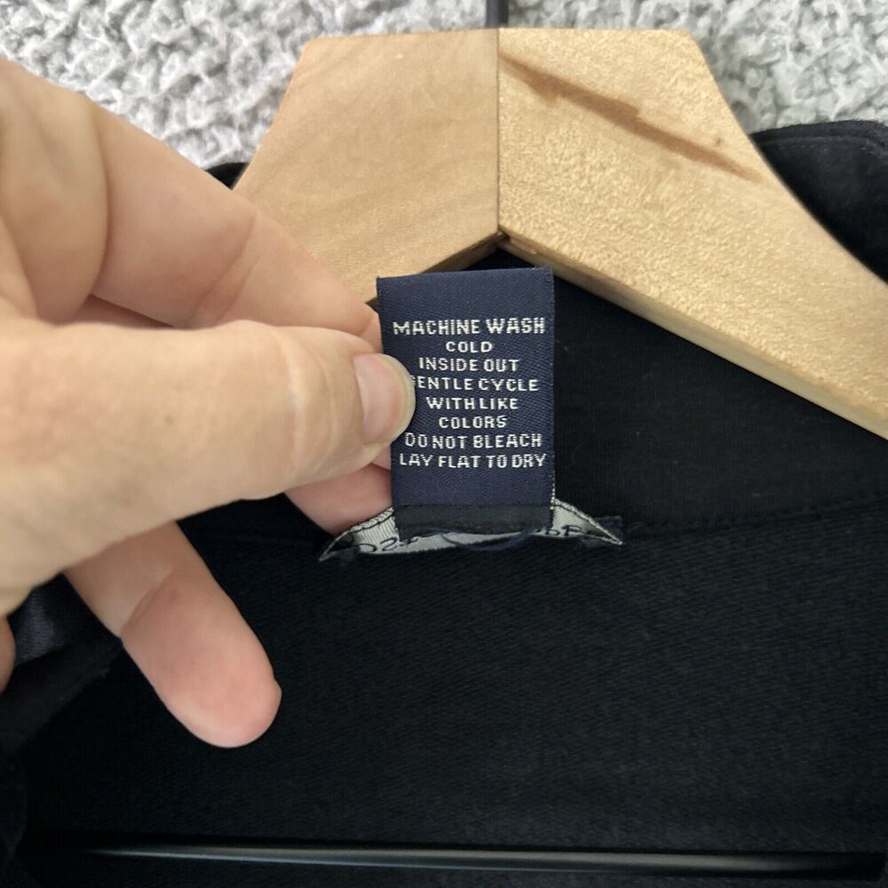 BOSTON PROPER Y2K Bling Hoodie Womens Small Black Fleur De Lis Rhinestone Jacket - Picture 6 of 11